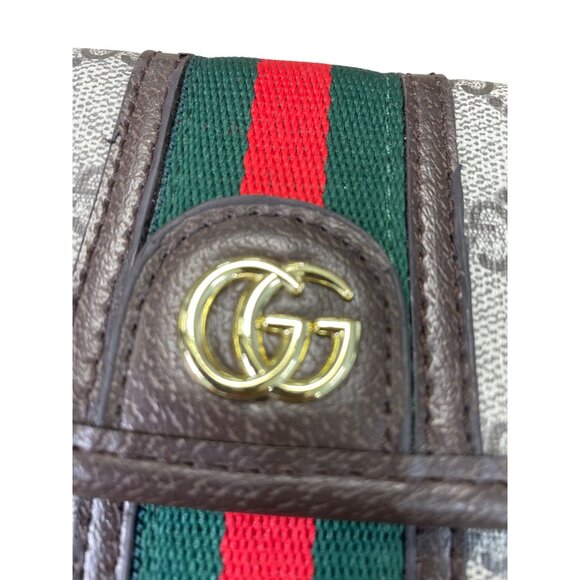 Gucci GG Supreme Canvas Ophidia womans brown red green crossbody SKU 8797 - Picture 2 of 16